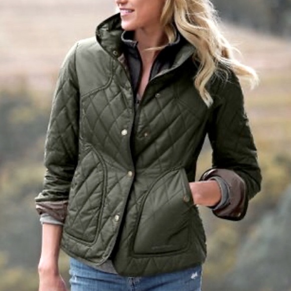 Eddie Bauer Jackets & Blazers - Eddie Bauer army green snap button down lightweight quilted field jacket
